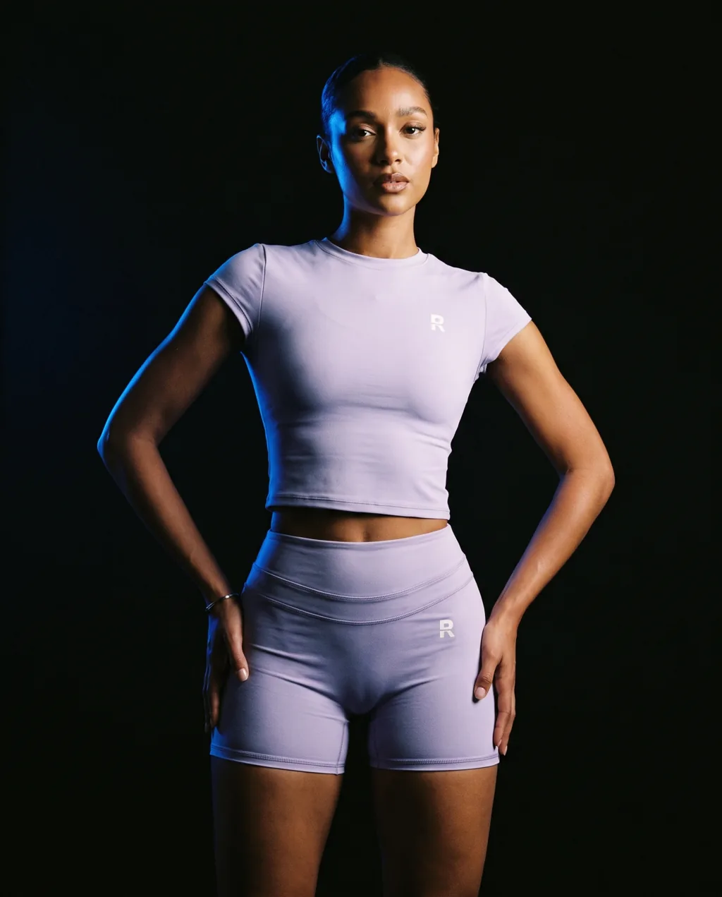 RRATED crop tee and short set, lilac
